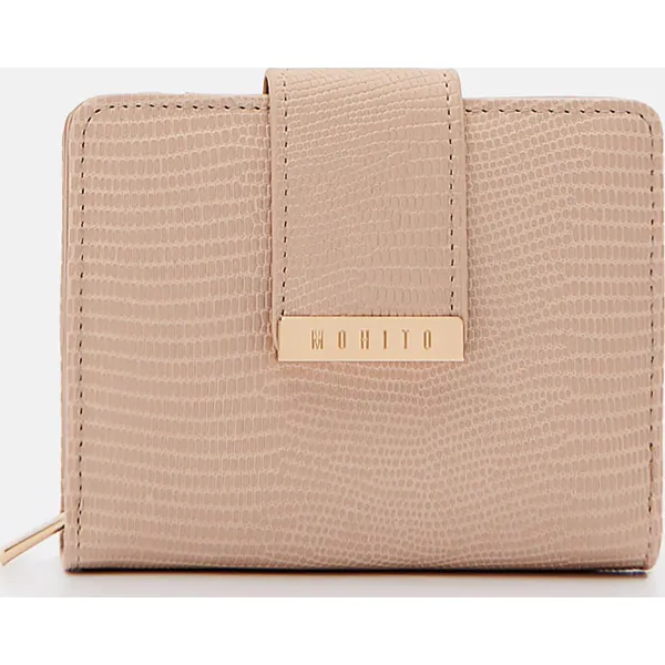 Beżowy portfel - Beżowy. Brązowe portfele Mohito, bez wzorów. Za 59.99 zł.