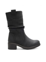 Clara Barson Botki KAIA SWS6183-10 Czarny. Czarne botki Clara Barson, bez wzorów, z syntetyku, bez obcasa, na słupku, bez zapięcia. Za 169.99 zł.
