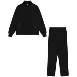 Damski dres CHAMPION - komplet bluza ze stójką i spodnie L. Czarne bluzy Champion, l, bez wzorów, z bawełny, sportowe, bez ramiączek, bez kaptura. Za 180.99 zł.
