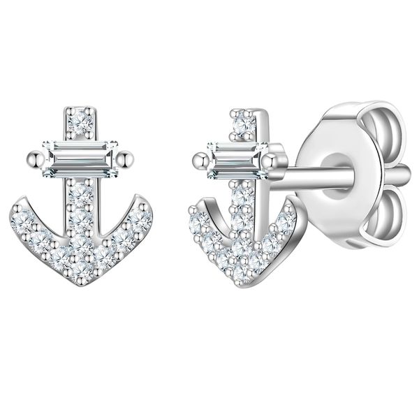 Rafaela Donata Kolczyki Kotwica z Srebro wysokiej próby w Srebrny 1 ct Damski. Szare kolczyki Rafaela Donata, z cyrkonią, srebrne. Za 99.99 zł.