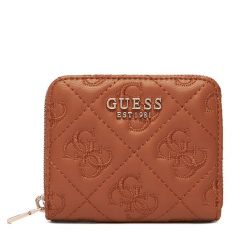Mały Portfel Damski Guess. Brązowe portfele Guess, z aplikacjami. Za 219.99 zł.