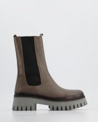 SZTYBLETY DAMSKIE 2910173 GREY. Szare botki Venezia, bez wzorów, ze skóry, bez obcasa, bez zapięcia. Za 299.00 zł.
