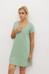 SUKIENKA MARIKA SZAŁWIA M - Flawless. Sukienki Flawless, na co dzień, m, bez wzorów, z bawełny, klasyczne, bez kołnierzyka, bez ramiączek, mini, w kształcie A. Za 81.00 zł.