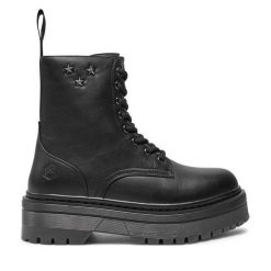 Trapery Lumberjack. Czarne traperki Lumberjack, bez wzorów, bez obcasa, bez zapięcia. Za 359.99 zł.