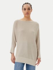 Morgan Sweter 251-MREC Beżowy Regular Fit. Brązowe swetry Morgan, xl, bez wzorów, z wiskozy, bez ramiączek. Za 139.99 zł.