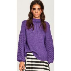 Sweter z golfem - Fioletowy. Swetry marki INESIS. W wyprzedaży za 99.99 zł.