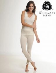 Damskie Legginsy Termoaktywne z Wełny Merino Warstwa Bazowa Woolona. Białe legginsy WOOLONA, bez wzorów, z materiału, eleganckie, długie. Za 171.00 zł.