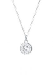 Elli Płytka damska Inicjał Litera S Minimal w srebrze próby 925 Sterling Silver Naszyjniki 1 ct Damski. Szare naszyjniki Elli, z materiału, srebrne. Za 293.99 zł.