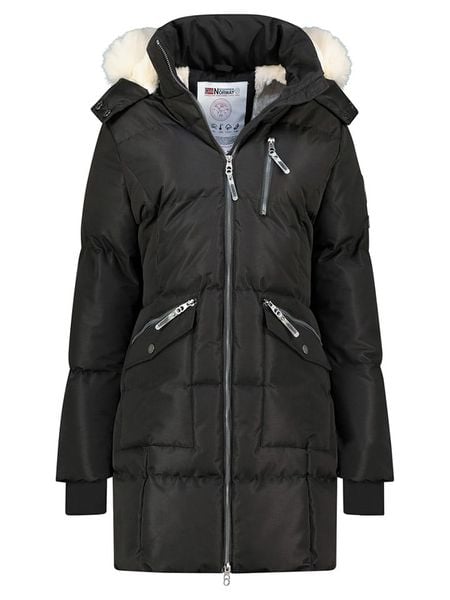 Geographical Norway Płaszcz pikowany "Balaland" w kolorze czarnym rozmiar: XL. Czarne płaszcze Geographical Norway, xl, bez wzorów, bez kaptura. Za 397.83 zł.