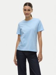 Vero Moda T-Shirt Paulina 10316991 Niebieski Regular Fit. Niebieskie t-shirty Vero Moda, s, bez wzorów, z bawełny, bez kołnierzyka, bez ramiączek. Za 59.99 zł.
