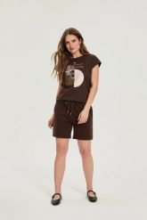 Bawełniane szorty brązowe. Brązowe szorty MOODO, bez wzorów, z bawełny. Za 69.99 zł.