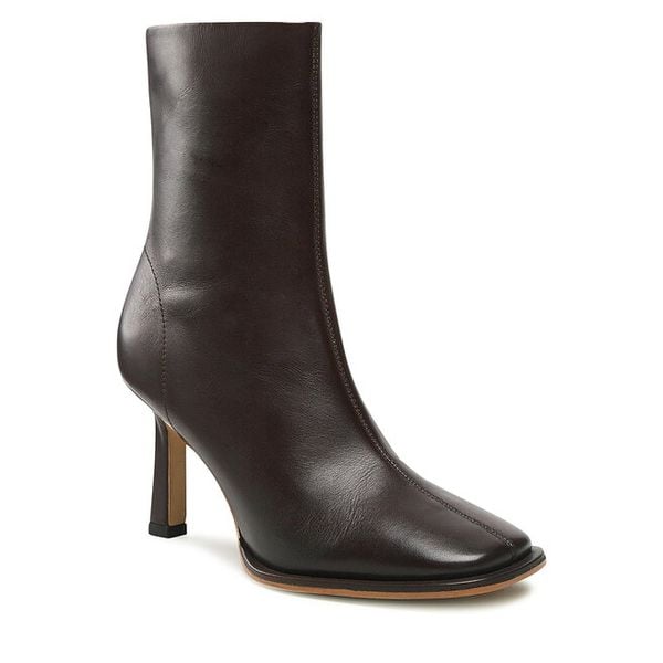 Botki GINO ROSSI. Brązowe botki Gino Rossi, bez wzorów, bez obcasa, na szpilce, bez zapięcia. Za 309.99 zł.