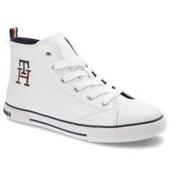 Białe Trampki Tommy Hilfiger Klasyczne Buty Damskie. Białe trampki Tommy Hilfiger, bez wzorów, z materiału, klasyczne, bez zapięcia. Za 269.00 zł.