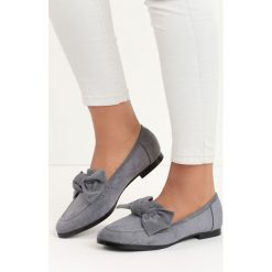 Szare Mokasyny Bowknot. Szare mokasyny Born2be, bez wzorów, z okrągłym noskiem. Za 39.99 zł.