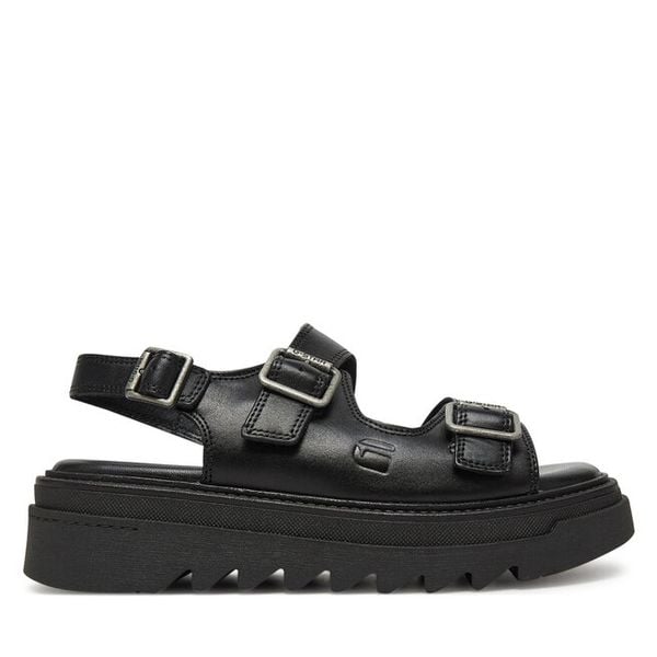 Sandały G-Star Raw. Czarne sandały G-Star Raw, bez wzorów, retro, bez obcasa, na płaskiej podeszwie, bez zapięcia. Za 259.99 zł.