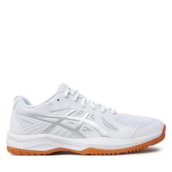 Buty halowe Asics. Białe buty sportowe lifestyle ASICS, bez wzorów, bez zapięcia. Za 239.99 zł.