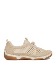 Rieker Półbuty CEO-55960-60 Beżowy. Brązowe półbuty wsuwane Rieker, bez wzorów, ze skóry, bez obcasa, na płaskiej podeszwie. Za 359.99 zł.