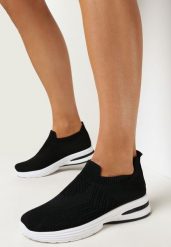 Czarne Płaskie Buty Sportowe z Elastyczną Cholewką przed Kostkę Atale. Czarne buty sportowe lifestyle Born2be, na lato, bez wzorów, sportowe, przed kostkę, bez zapięcia. W wyprzedaży za 50.99 zł.