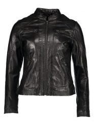 Bugatti Skórzana kurtka w kolorze czarnym rozmiar: 44. Czarne kurtki Bugatti, bez wzorów, ze skóry, bez kaptura. Za 717.99 zł.