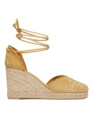 Castañer Espadryle Cora 026131-1003 Beżowy. Brązowe espadryle Castañer, bez wzorów, z materiału, bez obcasa. Za 849.99 zł.