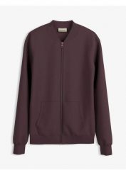 Bluza rozpinana z materiału scuba. Czerwone bluzy bonprix, bez wzorów, bez ramiączek, bez kaptura. Za 124.99 zł.