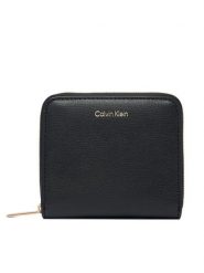 Calvin Klein Portfel Foil Logo Medium Zip Around LV04F1120G Czarny. Czarne portfele Calvin Klein, bez wzorów, ze skóry. Za 249.99 zł.