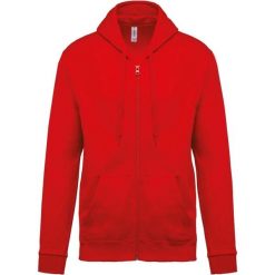Bluza z kapturem na zamek Kariban Molleton. Czerwone bluzy KARIBAN, s, bez wzorów, z bawełny, bez ramiączek, z kapturem. Za 158.50 zł.