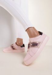 Różowe Sneakersy Move Around. Czerwone buty sportowe lifestyle Renee, bez wzorów, sportowe, bez zapięcia. W wyprzedaży za 43.99 zł.