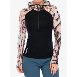 Bluza termoaktywna damska Mons Royale Bella Tech Hood. Czarne bielizna termoaktywna damska Mons Royale, xs, bez wzorów, bez ramiączek, bez kaptura. Za 365.99 zł.