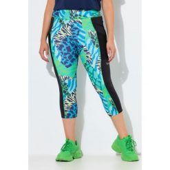 Damskie Legginsy capri wzór zwierzęcy elastyczny pas z recyklingu. Zielone legginsy Ulla Popken, bez wzorów, z materiału. Za 239.99 zł.
