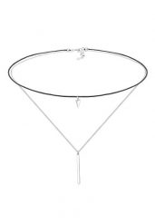 Elli Damski Choker Warstwa Nylonu Geo Look w srebrze 925 Sterling Silver Naszyjniki 1 ct. Szare naszyjniki Elli, z materiału, srebrne. Za 203.99 zł.