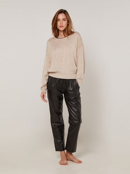 Rodier Sweter w kolorze beżowym rozmiar: L. Brązowe swetry Rodier, l, z aplikacjami, klasyczne, bez ramiączek. Za 266.03 zł.