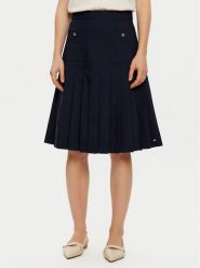 Tommy Hilfiger Spódnica plisowana WW0WW43798 Granatowy Regular Fit. Niebieskie spódnice Tommy Hilfiger, bez wzorów, z bawełny, plisowane. Za 659.99 zł.