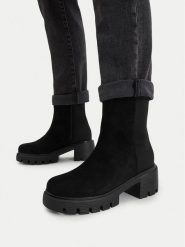 Nine West Botki CEO-LD078 13 Czarny. Czarne botki Nine West, bez wzorów, bez obcasa, na słupku, bez zapięcia. Za 279.99 zł.