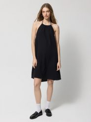 Sukienka z odkrytymi plecami z bawełnianego muślinu Outhorn - czarna. Czarne sukienki Outhorn, xl, bez wzorów, z bawełny, bez kołnierzyka, bez ramiączek, midi. W wyprzedaży za 89.99 zł.