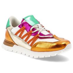 Pomarańczowe Sneakersy Artiker Wygodne Sportowe Obuwie Damskie. Białe buty sportowe lifestyle Artiker, na wiosnę, bez wzorów, z gumy, bez zapięcia. Za 251.99 zł.