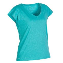 T-shirt Basic flammé zielony. Zielone t-shirty sportowe TRIBORD, xs, bez wzorów, z bawełny, bez ramiączek. Za 19.99 zł.