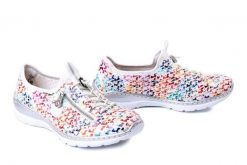 RIEKER L3252-90 multi, półbuty damskie. Półbuty wsuwane Rieker, na lato, bez wzorów, bez obcasa. Za 359.90 zł.