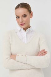 Morgan sweter damski kolor beżowy lekki. Brązowe swetry Morgan, l, bez wzorów, z dzianiny, bez ramiączek. W wyprzedaży za 131.99 zł.
