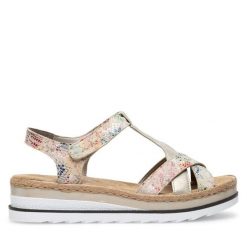 Sandały Rieker. Sandały Rieker, bez wzorów, bez obcasa, na płaskiej podeszwie, bez zapięcia. Za 329.99 zł.