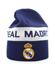 Czapka Real Madryt. Niebieskie czapki zimowe Real Madrid, bez wzorów, z gumy. Za 99.00 zł.