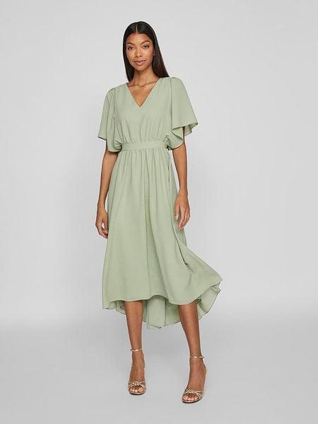 Vila Sukienka w kolorze jasnozielonym rozmiar: 36. Zielone sukienki Vila, bez wzorów, bez kołnierzyka, bez ramiączek, midi. Za 158.84 zł.