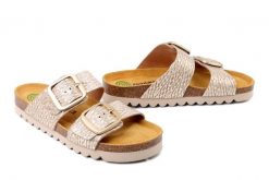 DR. BRINKMANN 700910-82 gold, klapki damskie. Żółte klapki Dr. Brinkmann, bez wzorów, ze skóry, bez obcasa, bez zapięcia. Za 280.42 zł.