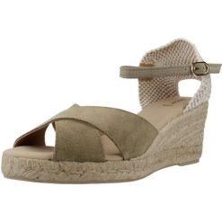 Sandały GEOX D GELSA LOW Zielony. Zielone sandały Geox, bez wzorów, ze skóry, bez obcasa, bez zapięcia. Za 398.99 zł.