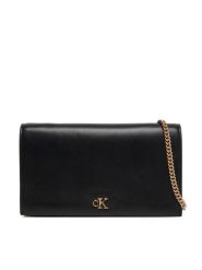 Calvin Klein Torebka Ck Wallet On Chain LV04F3319G Czarny. Czarne kopertówki Calvin Klein, bez wzorów, ze skóry, wizytowe, bez dodatków. Za 409.99 zł.