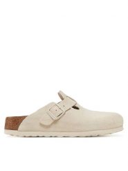 Birkenstock Klapki Boston 1027693 Biały. Białe klapki Birkenstock, bez wzorów, ze skóry, bez obcasa, bez zapięcia. Za 719.99 zł.