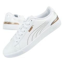 Buty Puma Vikky 395085 01 białe. Białe buty treningowe bez wzorów, ze skóry ekologicznej, bez zapięcia, puma vikky. Za 414.66 zł.
