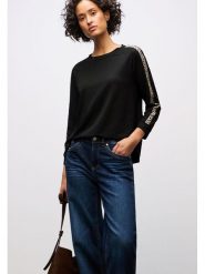 Street One Bluzka w kolorze czarnym rozmiar: 42. Czarne bluzki Street One, bez wzorów, street, bez kołnierzyka, bez ramiączek. Za 104.64 zł.
