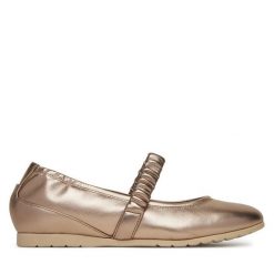 Baleriny Tamaris. Żółte baleriny Tamaris, bez wzorów, bez obcasa, bez zapięcia. Za 219.99 zł.