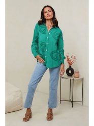 Le Monde du Lin Lniana bluzka w kolorze zielonym rozmiar: 38/40. Zielone bluzki Le Monde du Lin, bez wzorów, ze lnu, bez kołnierzyka, bez ramiączek. Za 121.99 zł.